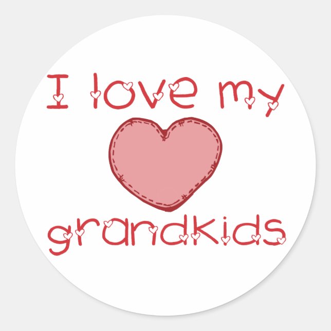 I love my grandkids classic round sticker (Front)