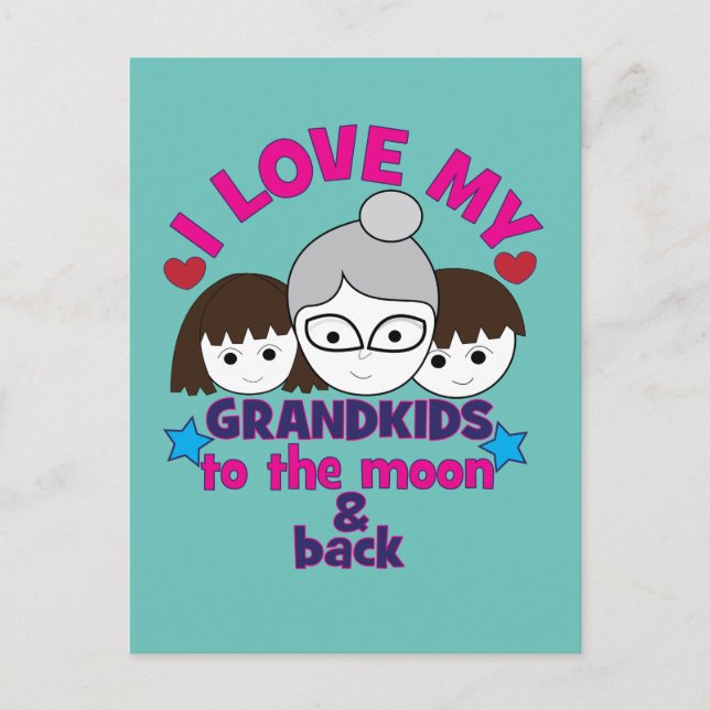 I Love My Grandkids Postcard (Front)