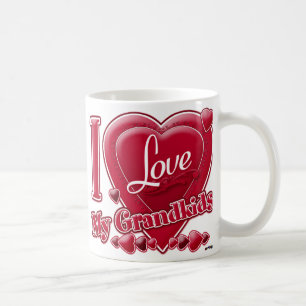 I Love My Grandkids red - heart Coffee Mug