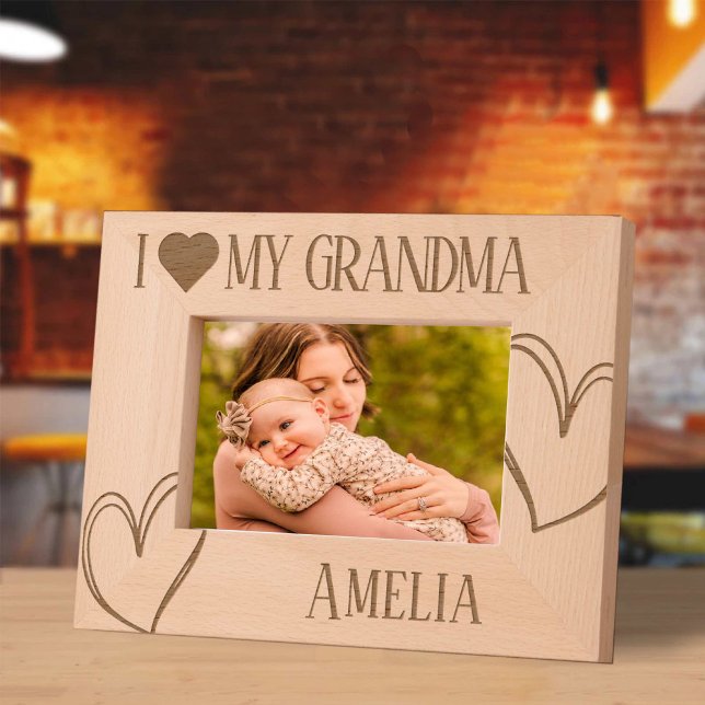 I Love my Grandma Birthday picture frame (I Love my Grandma Birthday picture frame Engraved Frames)