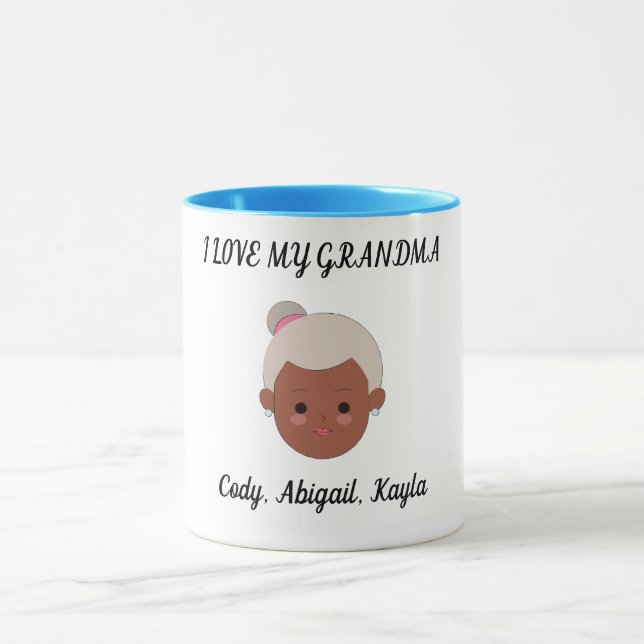 "I Love My Grandma" deux tasses de café toniques.  (Centre)