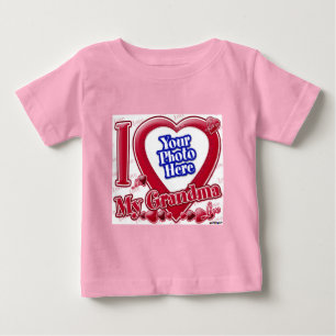 I Love My Grandma red heart - photo Baby T-Shirt