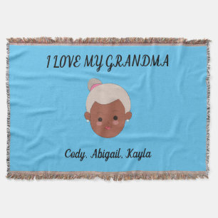 "I Love My Grandma" throw blanket from grandkids.