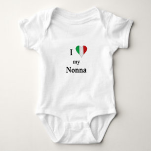 I Love My Grandmother Italian Heart Baby Boddysuit Bodysuit
