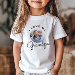 I Love My Grandpa Birthday Custom Photo T-Shirt<br><div class="desc">Custom photo T-shirt saying I LOVE MY GRANDPA in cute circular script typography design with your favourite photo of the grandfather and child for his birthday,  Father's Day,  or any other holiday! Simple and easy customization!</div>