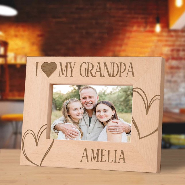 I Love my Grandpa Birthday picture frame (I Love my Grandpa Birthday picture frame Engraved Frames)