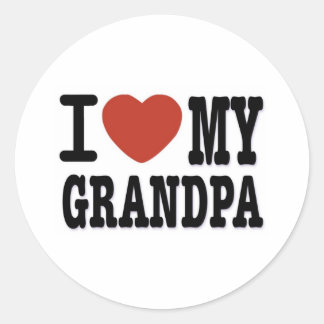 I LOVE MY GRANDPA CLASSIC ROUND STICKER