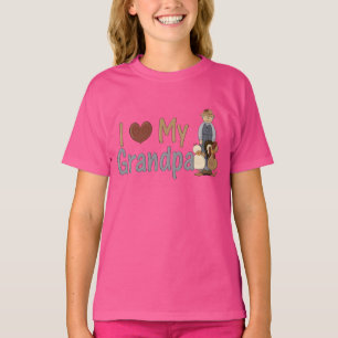 I Love My Grandpa (farmer) Girl's Ringer T-shirt