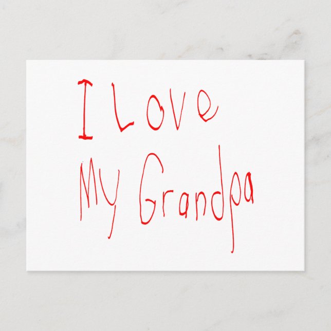 I Love My Grandpa! Postcard (Front)