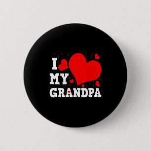 I Love My Grandpa Valentines Day Family Matching G 2 Inch Round Button