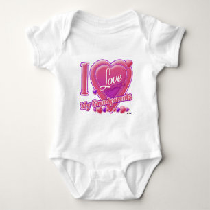 I Love My Grandparents pink/purple - heart Baby Bodysuit