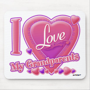 I Love My Grandparents pink/purple - heart Mouse Pad