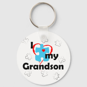 I Love My Grandson - Autism Keychain