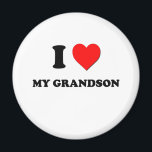 I Love My Grandson Magnet<br><div class="desc">Use the search tool at my store to find other My Grandson merchandise. I Love My Grandson products avaiable on tshirts, sweatshirts, kids shirts, infant onsies, stickers, magnets, and much more My Grandson clothing fully customizable to your specifcations. If you like what you see, please link to my store (www.zazzle.com/ilovemyshirt)...</div>