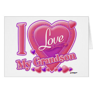 I Love My Grandson pink/purple - heart