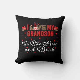 I Love My Grandson To The Moon And Back Throw Pillow