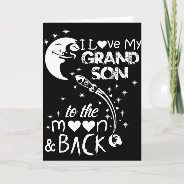 I love my grandson to the moon & back holiday card (Front)