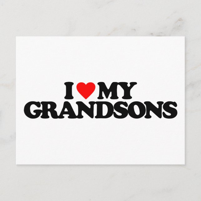 I LOVE MY GRANDSONS POSTCARD (Front)