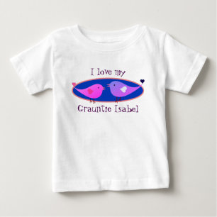 "I Love my Grauntie Name!" with Lovebirds Baby T-Shirt