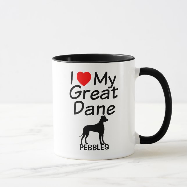 I Love My Great Dane Mug (Right)