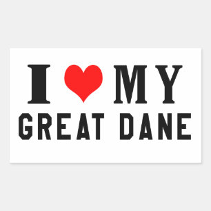 I Love My Great Dane Sticker