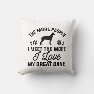 I Love My Great Dane Throw Pillow