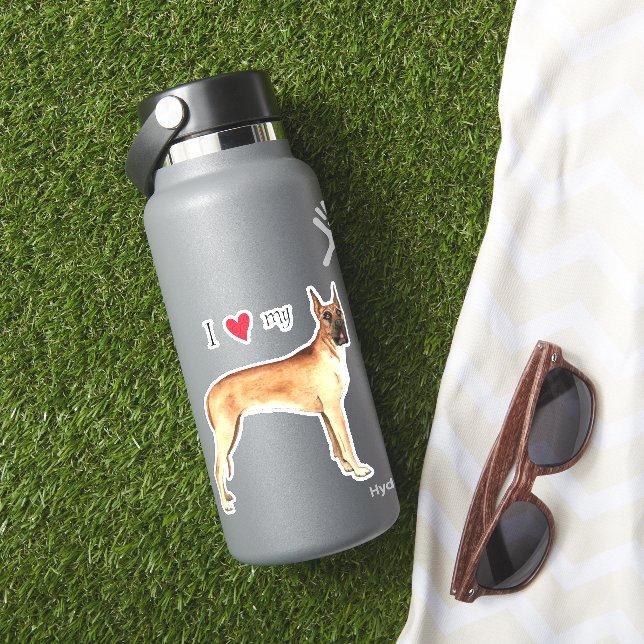 I Love my Great Dane Vinyl Sticker (HydroFlask Insitu)