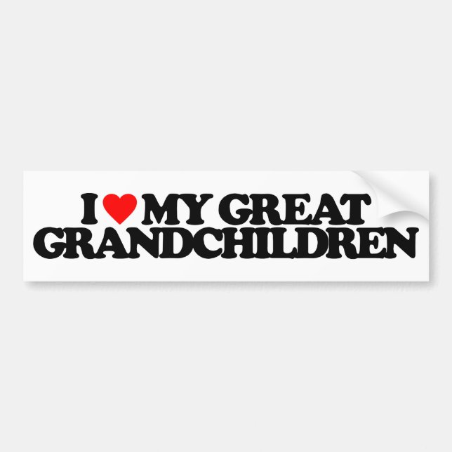 I LOVE MY GREAT GRANDCHILDREN BUMPER STICKER (Front)