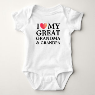 I Love My Great Grandma And Grandpa Baby Bodysuit
