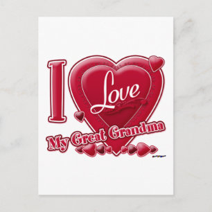 I Love My Great Grandma red - heart Postcard