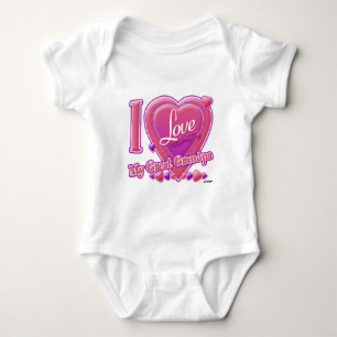 I Love My Great Grandpa pink/purple - heart Baby Bodysuit