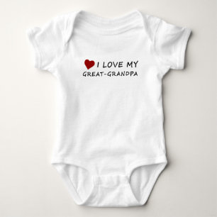 I Love My Great-Grandpa with Heart Baby Bodysuit