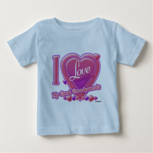 I Love My Great Grandparents pink/purple - heart Baby T-Shirt