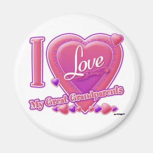 I Love My Great Grandparents pink/purple - heart Magnet