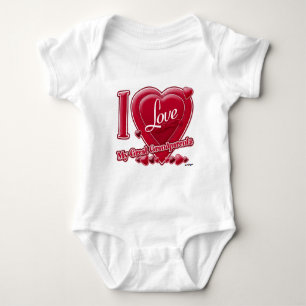 I Love My Great Grandparents red - heart Baby Bodysuit