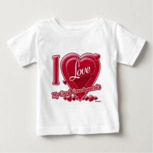I Love My Great Grandparents red - heart Baby T-Shirt