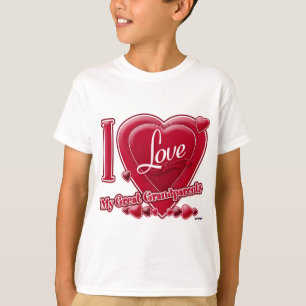 I Love My Great Grandparents red - heart T-Shirt