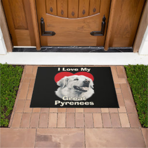 I love My Great Pyrenees Dog Doormat