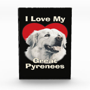I love My Great Pyrenees Dog Photo Block