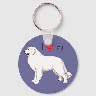 I Love my Great Pyrenees Keychain