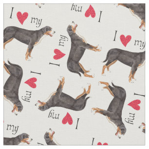 I Love my Greater Swiss Mountain Dog Fabric