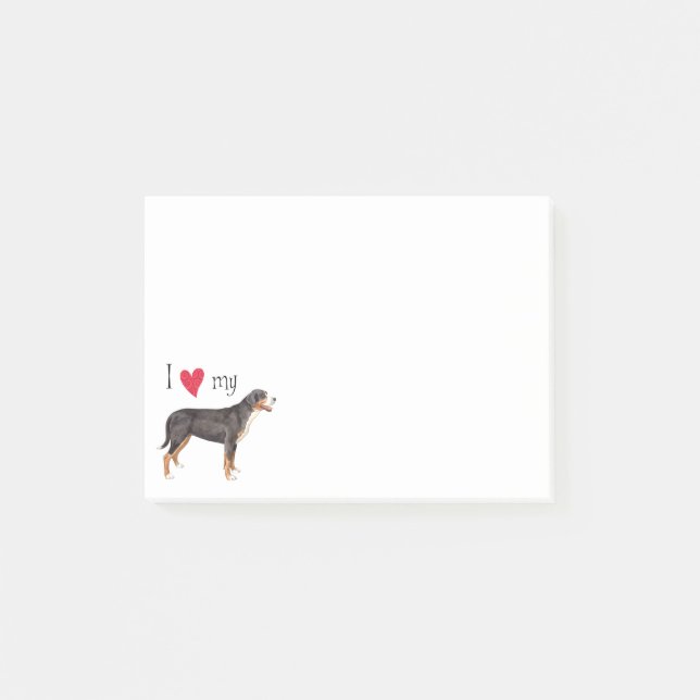 I Love my Greater Swiss Mountain Dog Post-it Notes (Front)