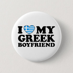 I Love My Greek Boyfriend 2 Inch Round Button