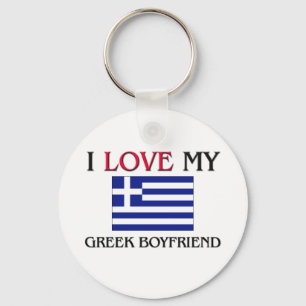 I Love My Greek Boyfriend Keychain