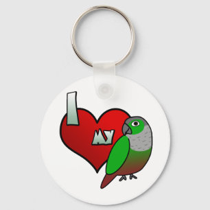 I Love my Green Cheeked Conure Keychain