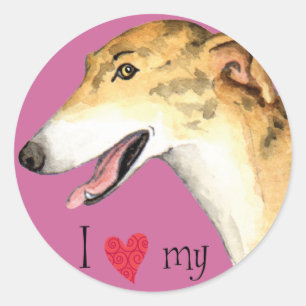I Love my Greyhound Classic Round Sticker