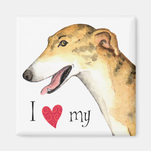 I Love my Greyhound Magnet