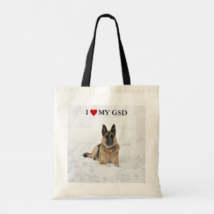I LOVE MY GSD tote bag