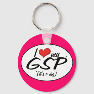 I Love My GSP (It's a Dog) Keychain