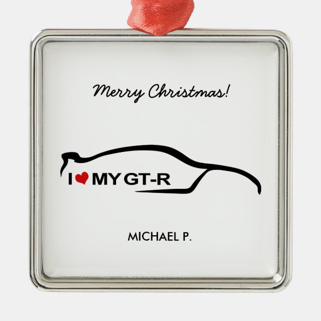 I Love my GTR Christmas Ornament (Front)